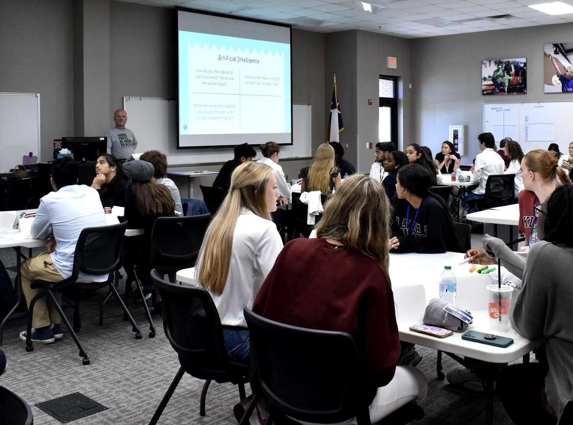 Dr. Vinson and students discuss issues regarding AI within the school district