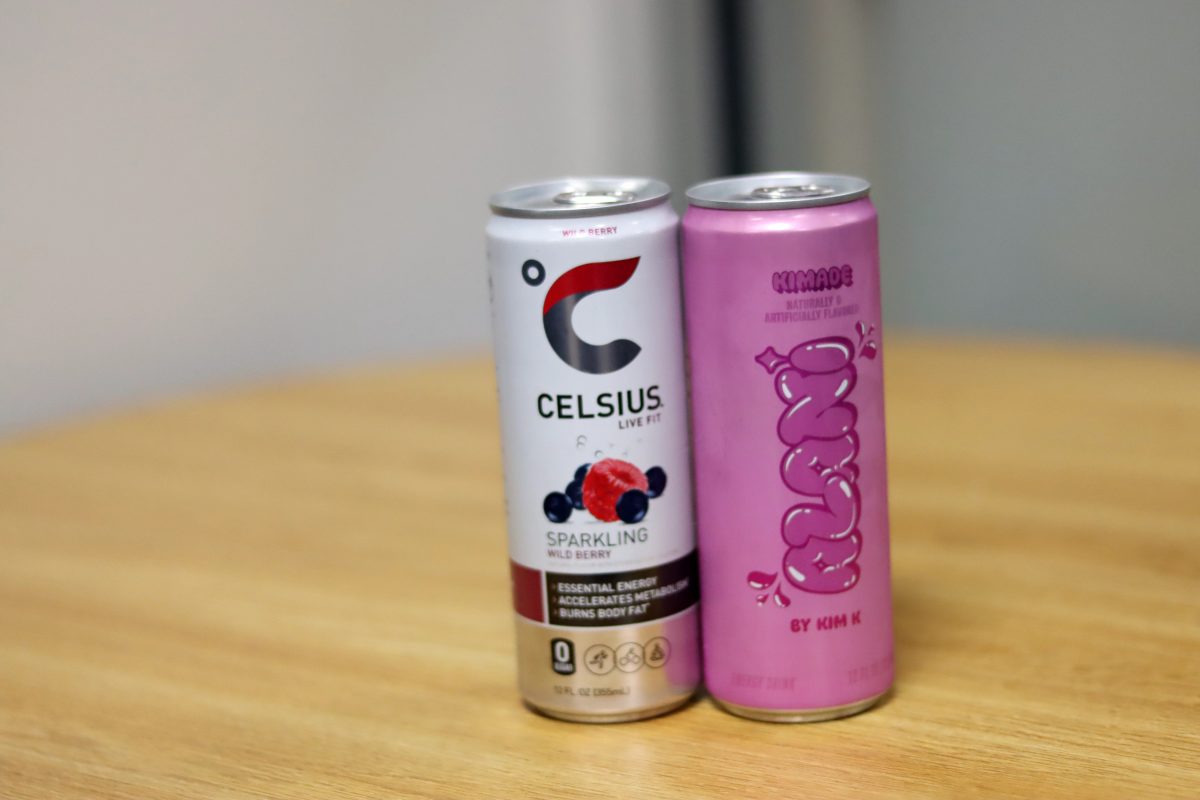 Common energy drink brands Celsius and Alani.