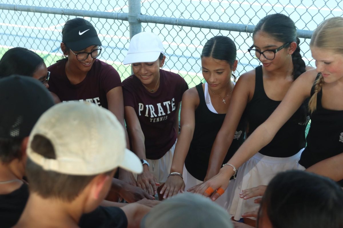JV Tennis huddle