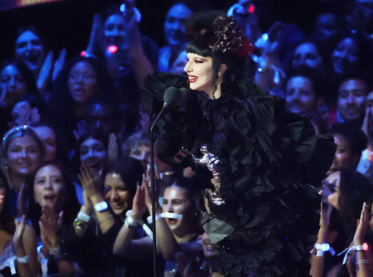 Lady Gaga receives the Artist of the Year award at the 2025 MTV Video Music Awards in Elmont, New York, U.S., September 7, 2025. REUTERS/Brendan Mcdermid