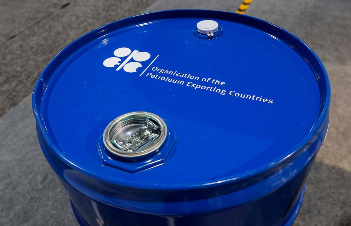 An installation depicting barrel of oil with the logo of Organization of the Petroleum Exporting Countries (OPEC) is seen during the COP29 United Nations climate change conference in Baku, Azerbaijan November 19, 2024. REUTERS/Maxim Shemetov